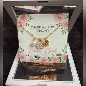 Letter “D” Flower Girl Necklace